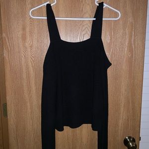 long sleeve shoulder cut out shirt